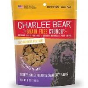 Charlee Bear Grain Free Treats 8 oz Turkey/Sweet Potato/Cranberry Dog Treats