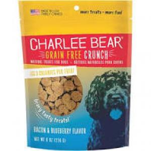 Charlee Bear Grain Free Treats 8 oz Bacon/Blueberry Dog Treats