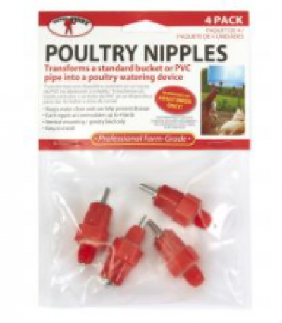 Miller Poultry Nipple 4 Pack (Poultry Feeders & Waterers)