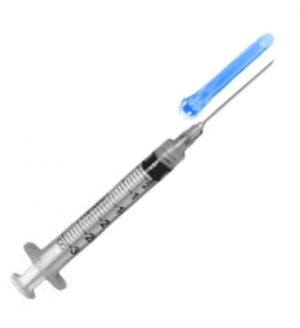 Needle Syringe Combo 3 cc, 22X1" Monoject Aluminum Hub