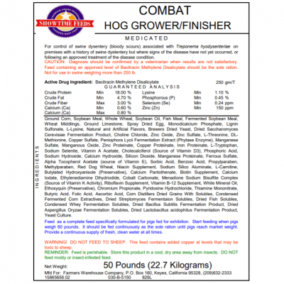 Showtime Hog Combat 50 lbs (Pig Feed)