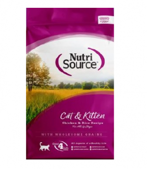 Nutri Source Cat 12 lbs Chicken/Rice Dry Cat Food