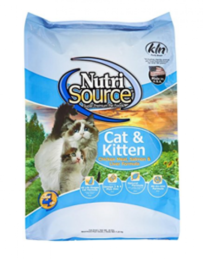 Nutri Source Cat 4 lbs Chicken/Salmon/Liver Dry Cat Food