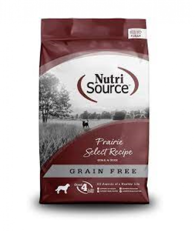 Nutri Source Dog Grain Free 26 lbs Prairie Select Dry Dog Food