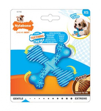 Nylabone Puppy X-Bone Beef Dog Chews