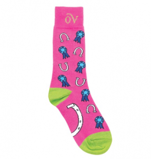 Ovation Socks MC Ribbon Horseshoe Kids Pink/Lime