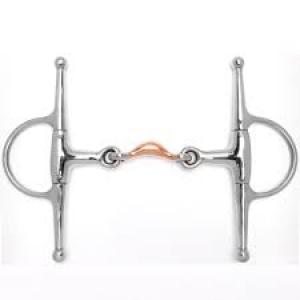 Snaffle Full Cheek 1/4 Moon 5" Copper/Ss Bit