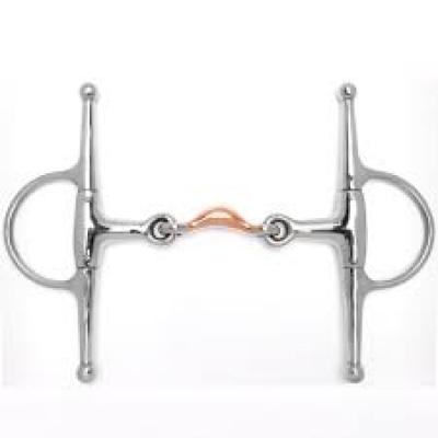 Snaffle Full Cheek 1/4 Moon 5" Copper/Ss Bit