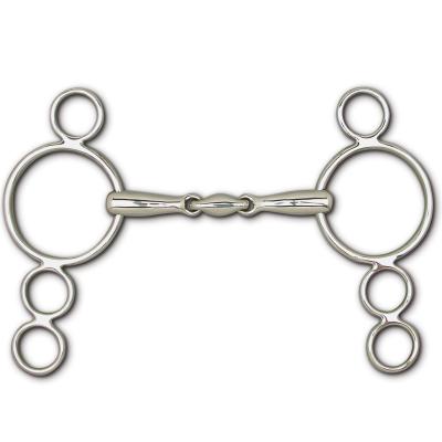 Snaffle 3-Piece Gag 4 Ring 5.5" 16 mm Bit