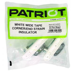 Patriot Tape Corner Insulator 1.5" Tape White/Short (Electric Fence Wire)