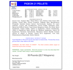 Pigeon Pellets 50 lbs