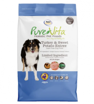 Pure Vita Dog Grain Free 5 lbs Turkey Dry Dog Food