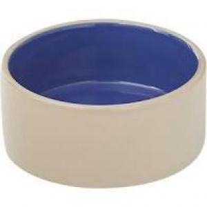 Crock Ceramic 5" Tan/Blue (Dog: Bowls, Feeders, & Waterers)