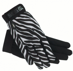 SSG All Weather Ladies Riding Gloves Size 7/8 Zebra
