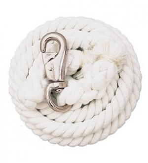 Weaver Lead Rope Cotton Bull 10' White/Nickel