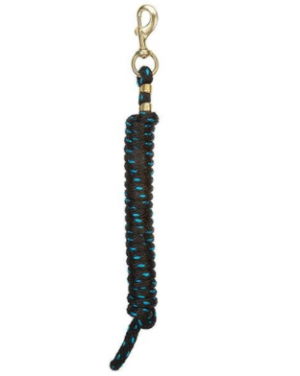 Weaver Lead Rope Poly 10' Black/Turquoise