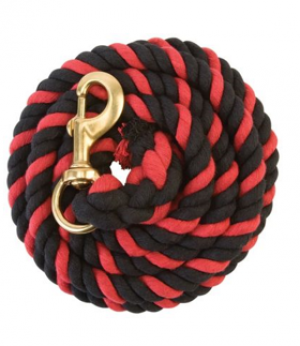 Weaver Lead Rope Cotton 10' Red/Black