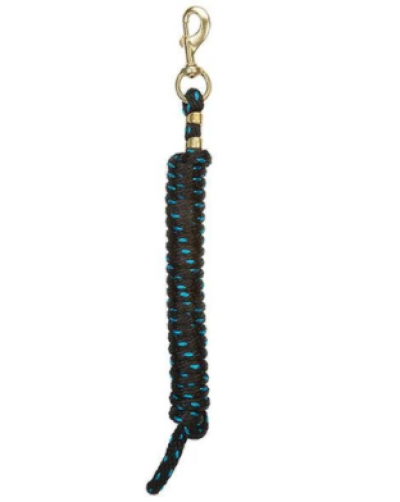 Weaver Lead Rope Poly 10' Black/Turquoise