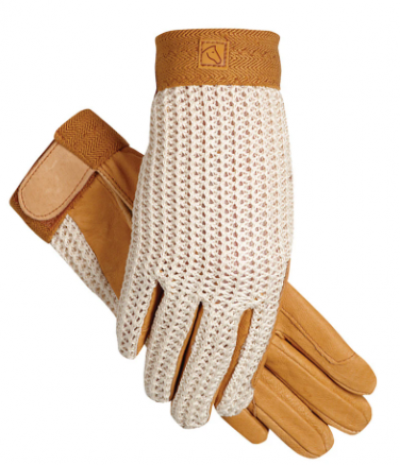 SSG Lycrochet Ultraflex Riding Gloves Size 7 Natural