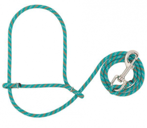 Weaver Sheep Rope Halter With Snap Turquoise/Orange/Gray