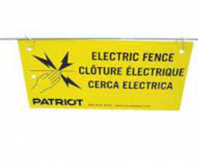 Patriot Warning Sign (Electric Fence Accessories)