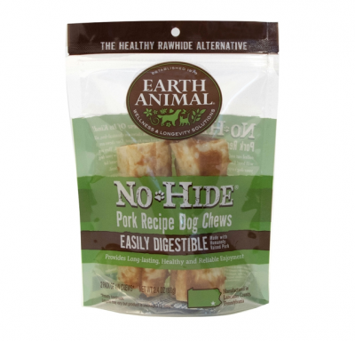 Earth Animal No Hide 4" 2 Pack Pork Dog Chews