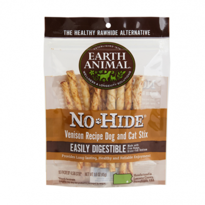 Earth Animal No Hide 1.6 oz 10 Pack Venison Stix Dog Chews