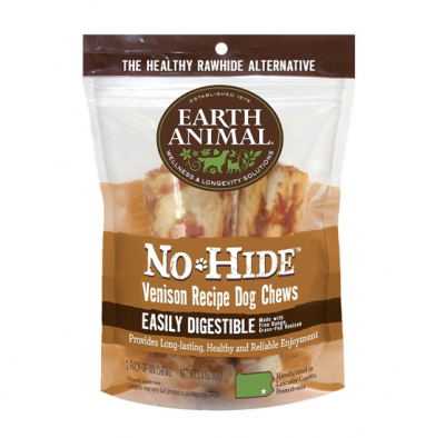 Earth Animal No Hide 4" 2 Pack Venison Dog Chews