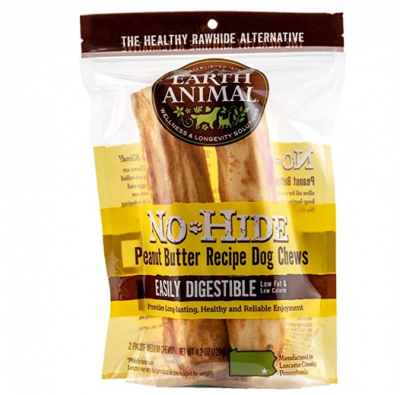 Earth Animal No Hide 7"  2 Pack Peanut Butter Dog Chews