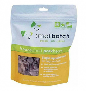 Smallbatch Freeze Dried Pork Hearts Dog Treats 3.5 oz