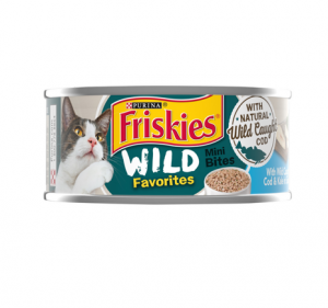 Friskies Canned Cat Food Wild Cod And Kale Mini Bites 5.5 oz