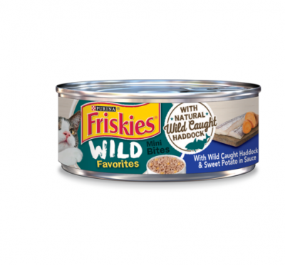 Friskies Canned Cat Food Wild Haddock And Sweet Potato Mini Bites 5.5 oz