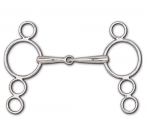 Snaffle 4 Ring Continental Gag Bit 5"