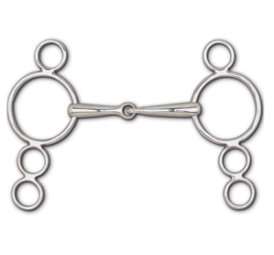 Snaffle 4 Ring Continental Gag Bit 5"