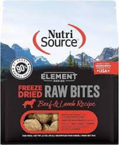 Nutri Source Element Freeze Dried Raw Bites 2.5oz Beef & Lamb