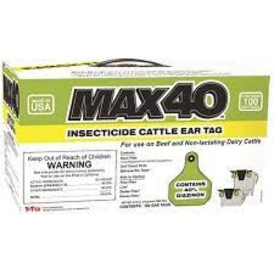 Y Tex Max40 Insecticide Ear Tags 100 count Ranch Pack