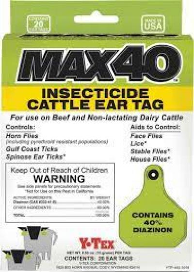 Y Tex Max 40 Fly Tags 20 Count