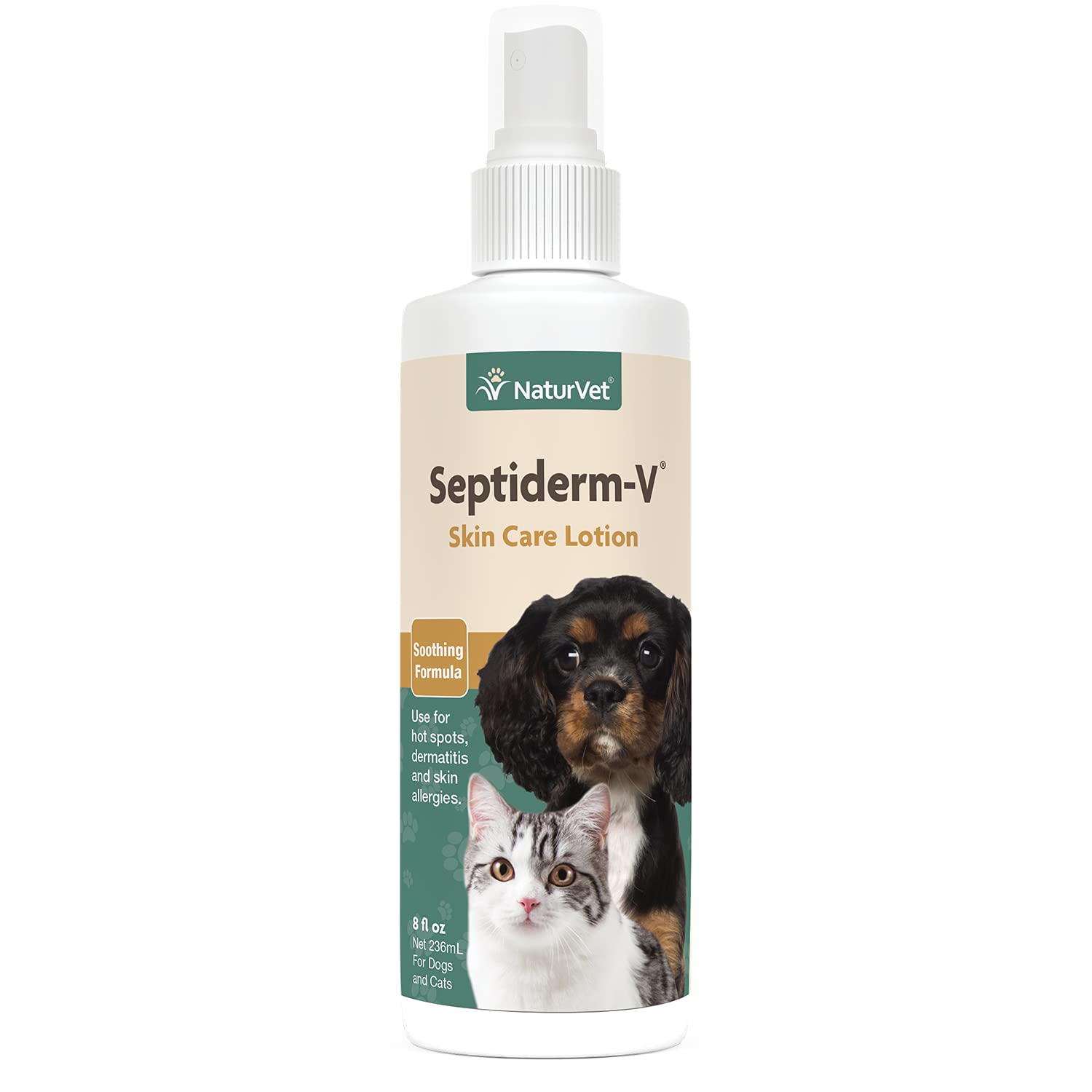 NaturVet Septiderm-V Skin Care Lotion 8 oz Spray