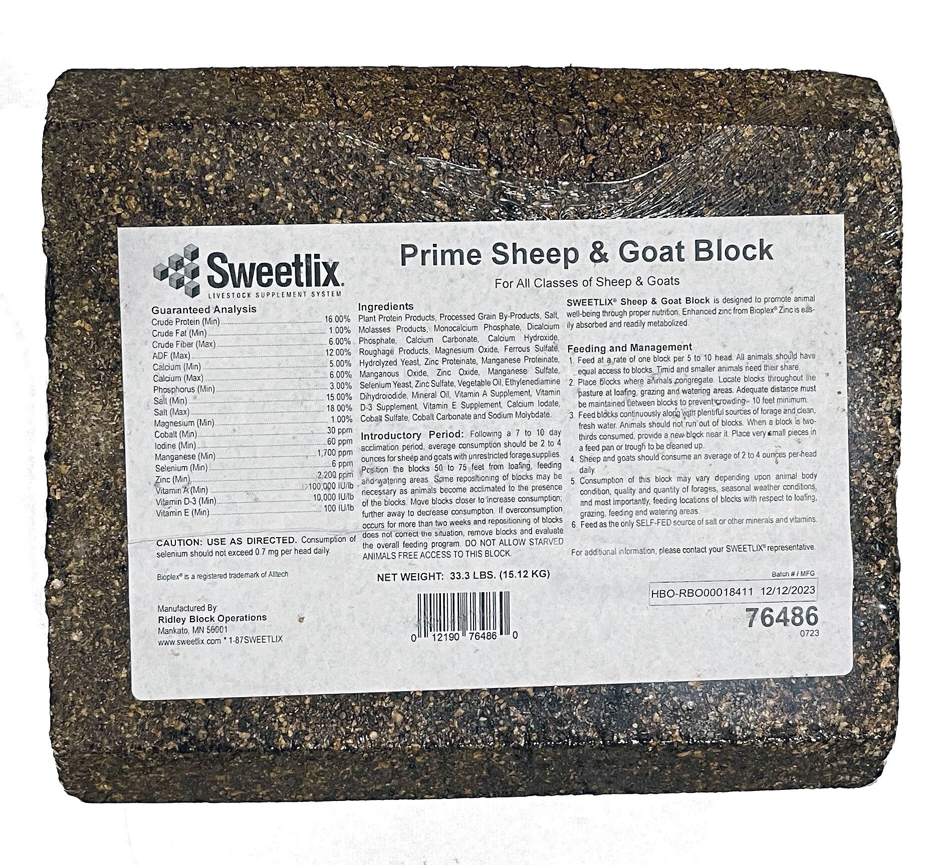 Sweetlix Prime Sheep And Goat Block 25Lbs.