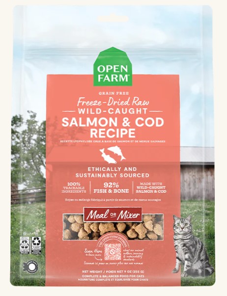 Open Farm Cat Freeze Dried Salmon & Cod Recipe 3.5 oz