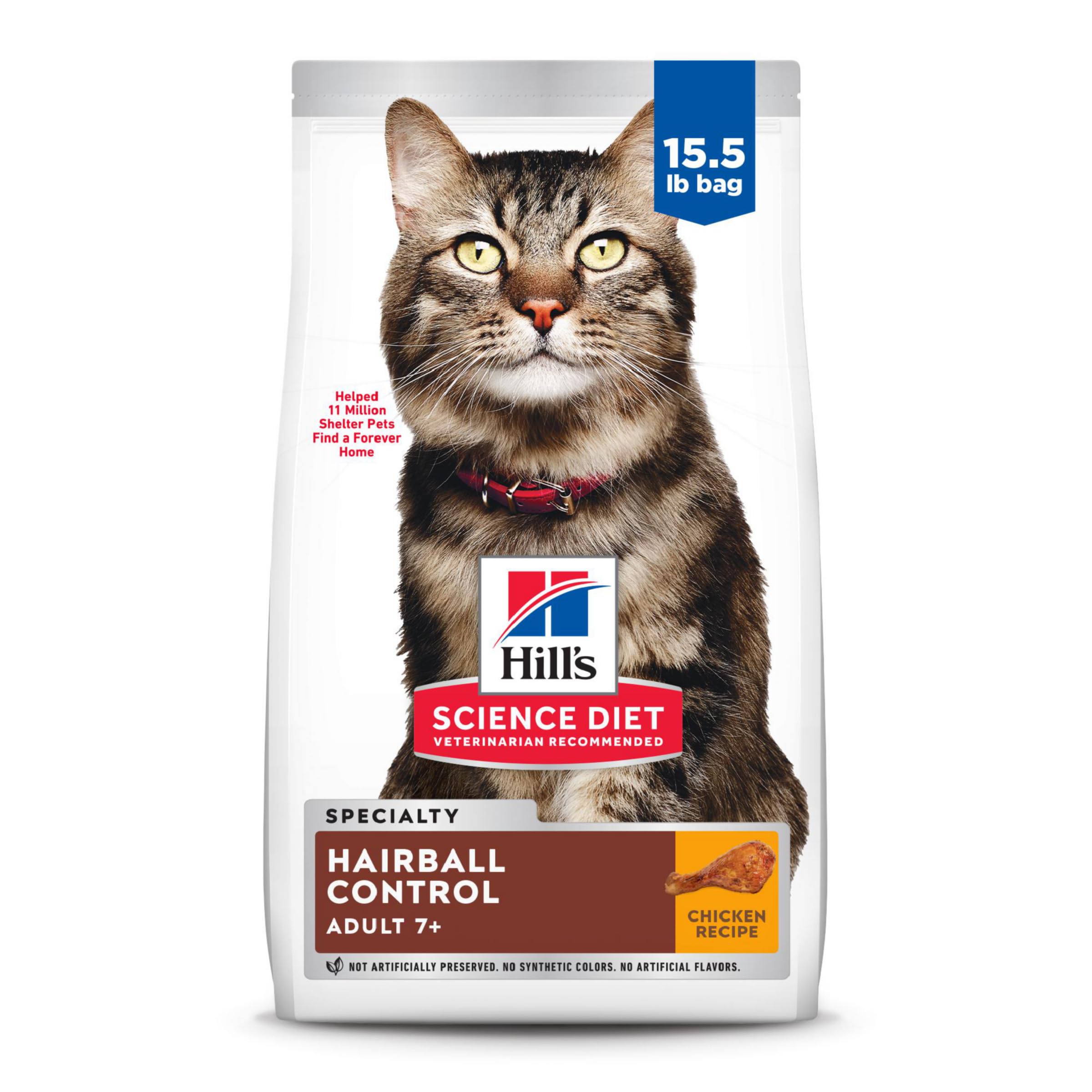 Science Diet Hairball Control 7+ Dry Cat Food 15.5 lbs