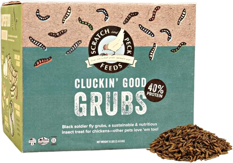 Scratch & Peck Grubs Treat 8 lbs Cluckin' Good (Poultry, Treats & Toys)