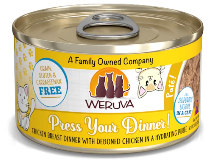 Weruva Cat Press Your Dinner 3oz Chicken Breast Dinner With Deboned Chicken.