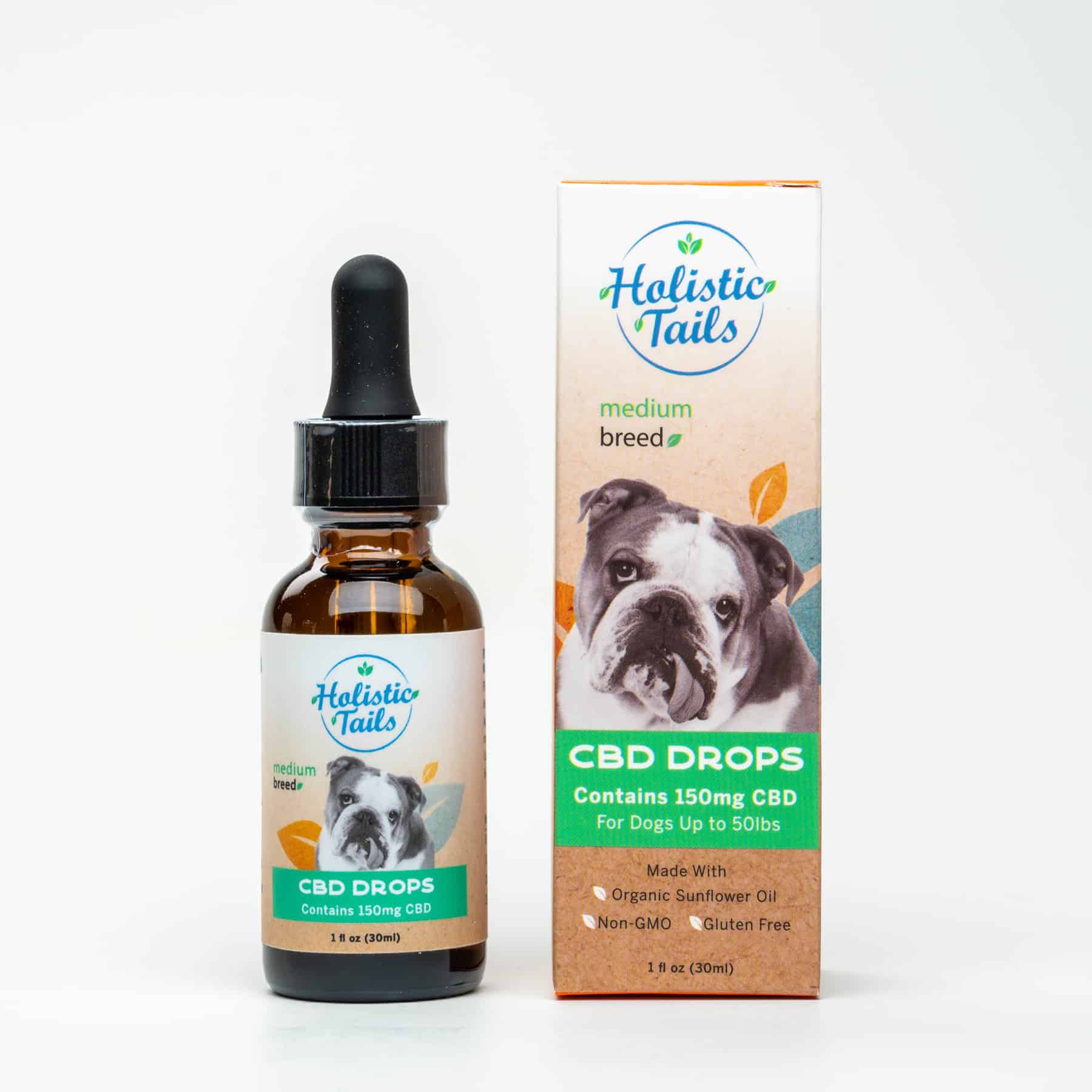 Holistic Tails CBD Drops Dog Medium Breed 1 oz