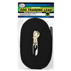 Dog Training Lead Cotton 15' Long Leash Black