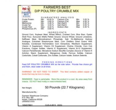 DP Poultry 50 lbs Farmers (Poultry Feed)