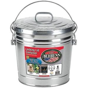 Galvanized Garbage Cans 10 Gallon Behrens (Storage Bins)