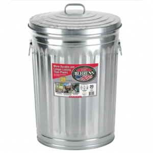 Galvanized Garbage Cans 20 Gallon Behrens (Storage Bins)