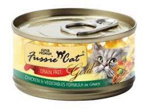 Fussie Canned Cat Food 2.82 oz Chicken/Vegatable/Gravy