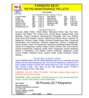 Farmers Pot Bellied Pig 50 lbs (Pot Bellied Pig Feed)